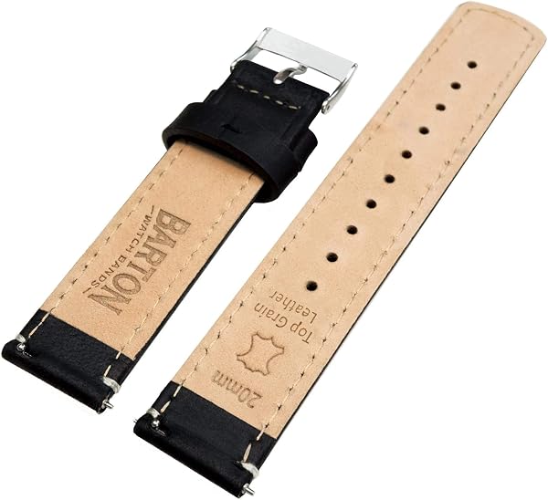 BARTON Quick Release - Top Grain Leather Watch Band Strap - Choice of Colour & Width - 16mm, 18mm, 19mm, 20mm, 21mm 22mm, 23mm or 24mm - 4