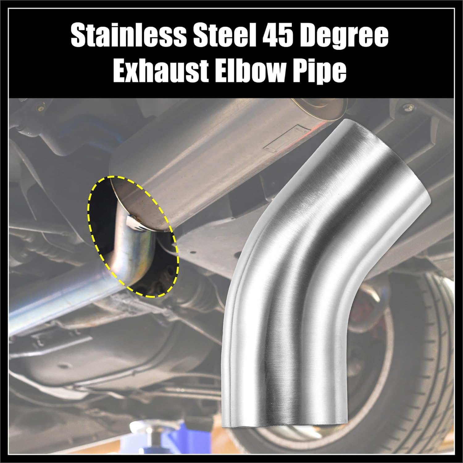 1 Pcs OD 3 Inch 45 Degree Mandrel Bend Elbow SS304 Stainless Steel Bend Tube Exhaust Elbow Pipe for Car Modified Exhaust System Piping Silver Tone Durable Material