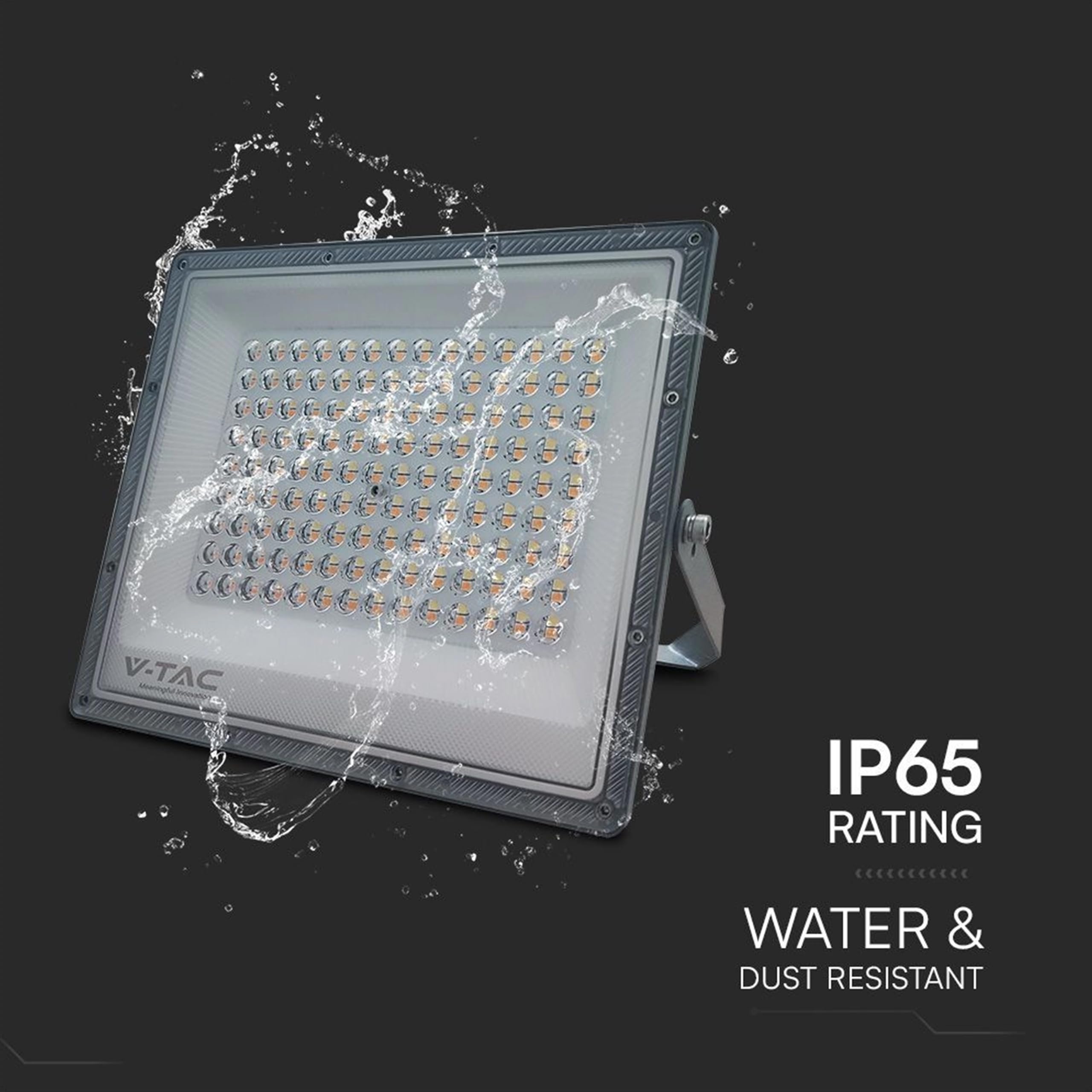 V-TAC Faro LED da Esterno 100W - [Chip Samsung + Tecnologia RLE] - 8150 Lumen - IP65 - Proiettore Faretto LED Nero Casa, Giardino, Garage, Magazzino - Luce CCT 3 IN 1 Calda, Fredda o Naturale
