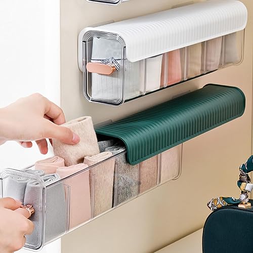 Miniatura 4 de Mokylor 3 organizadores de cajones transparentes para montar en la pared, para colgar en la pared, caja de almacenamiento multifuncional sin