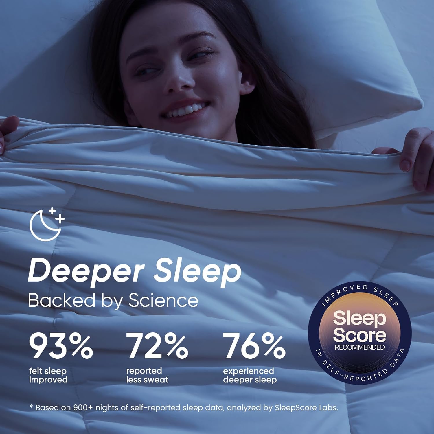 Dream Valley® Queen Comforter, Ultra-Soft & Cozy Down Alternative Comforter with NASA-Inspired Outlast® Technology, Temperature Regulating All-Season Lightweight Blanket, Ivory, 90"x90"