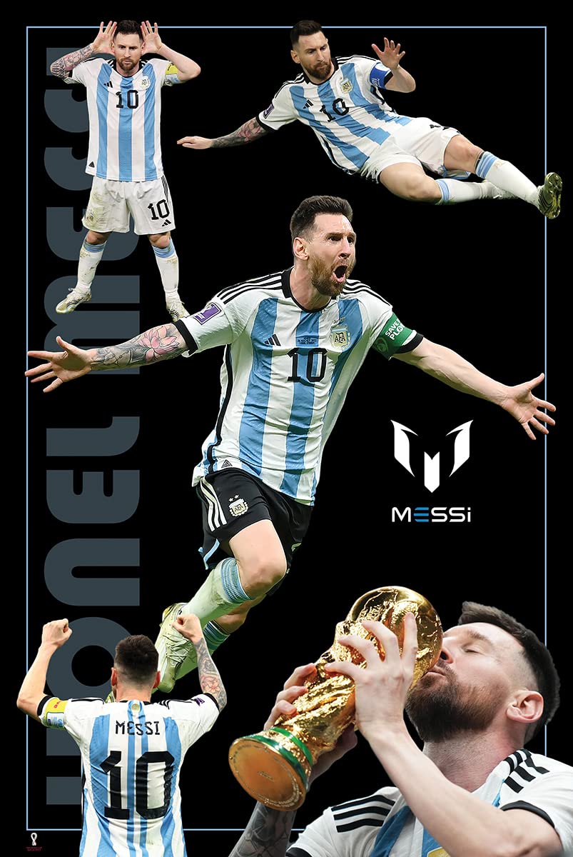 CINEMAFLIX Lionel Messi Argentina World Cup 2022 Sports Soccer/Football Poster 24in x 36in