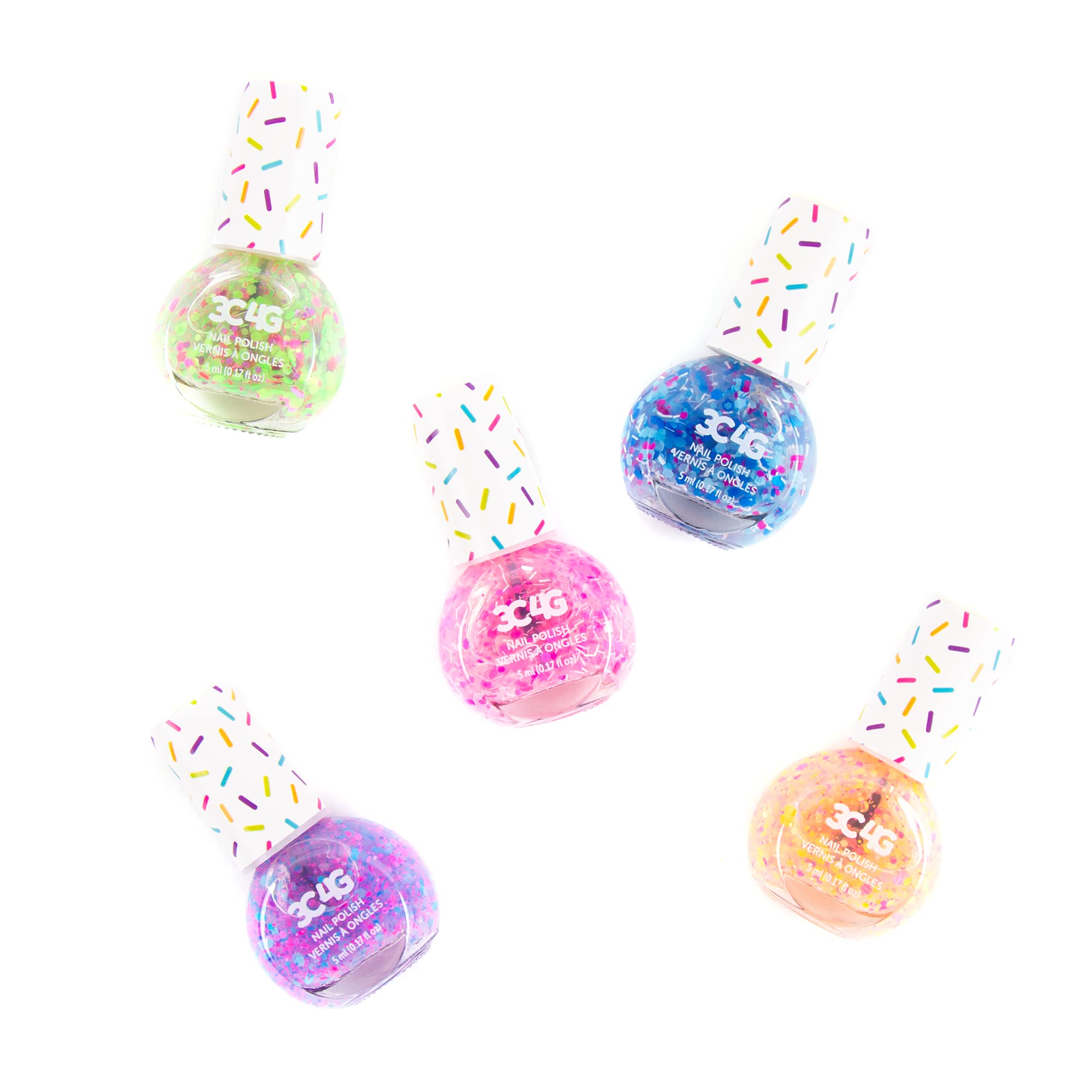Three Cheers for Girls by Make It Real - Juego de esmaltes de uñas de confeti - Nueva fórmula