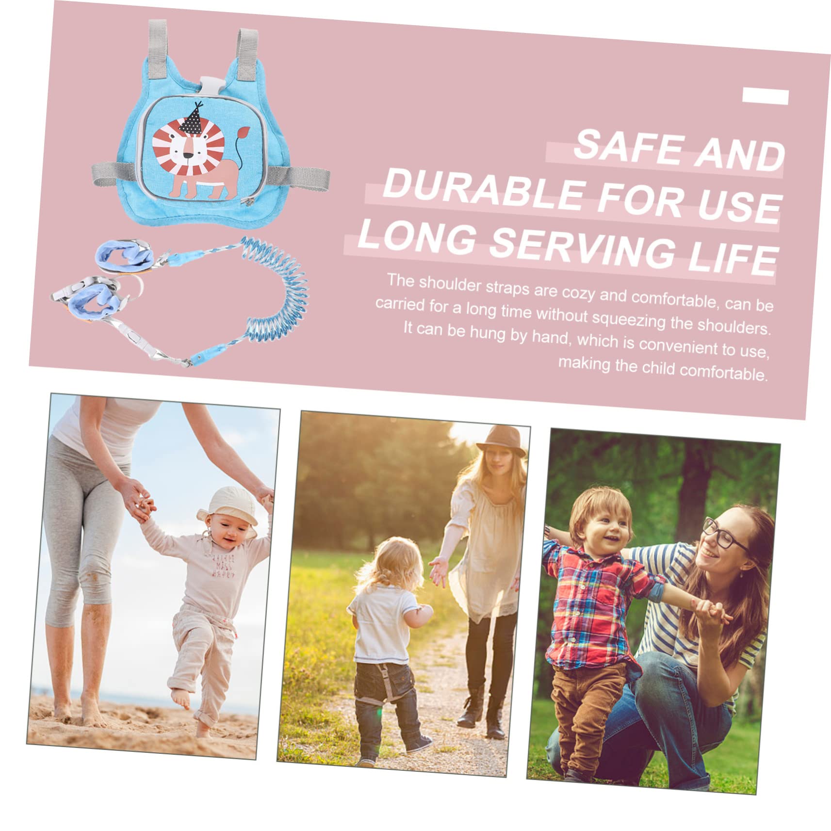 Totority Toddler Harness Leash Boys and Girls Anti-Lost Leash for Backpack Adjustable Straps Adorable Cartoon Design Compact