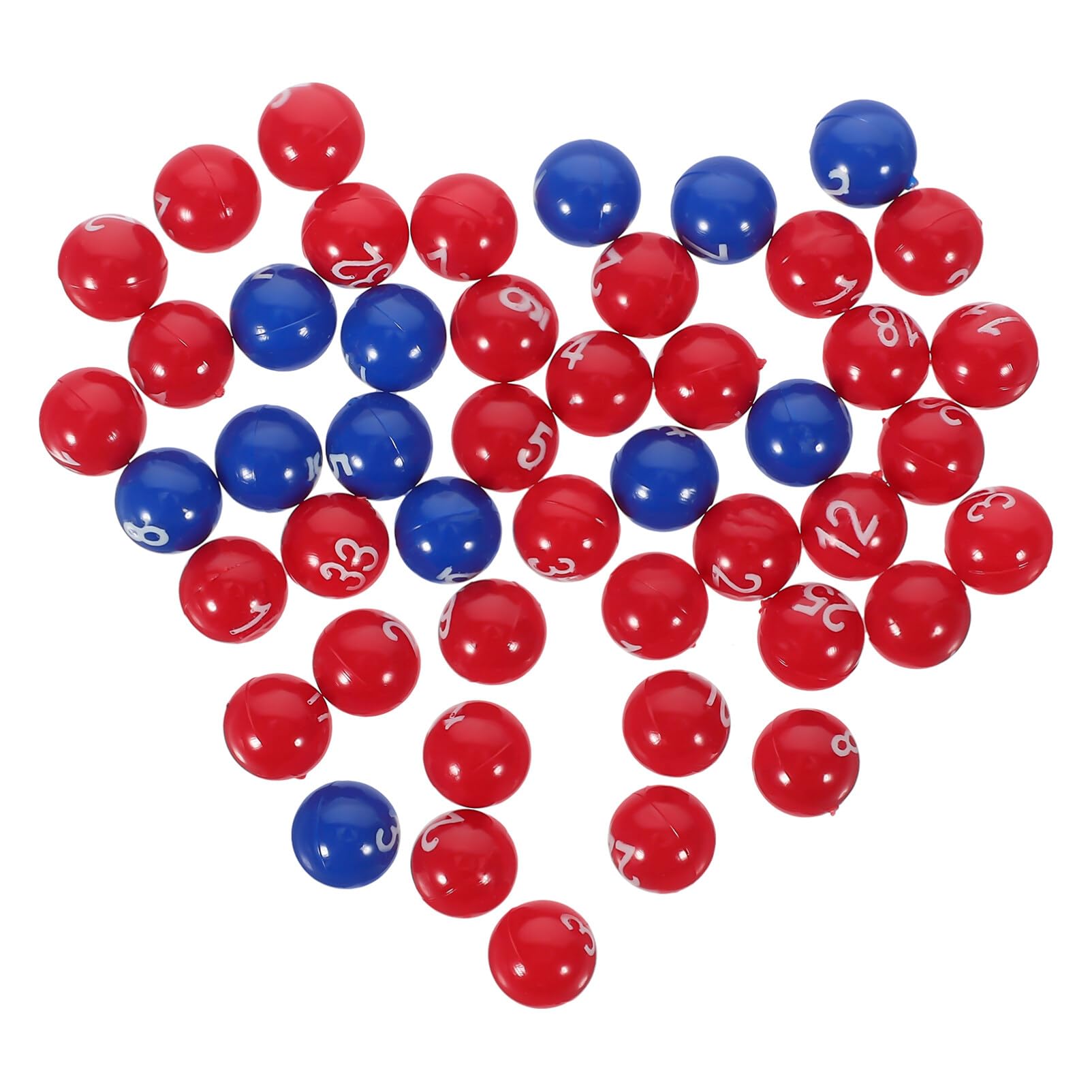 HOLIDYOYO Numbered Party Lottery Balls Set including 35 Red and 12 Blue Plastic Raffle Balls for Bingo Games and Group Draw Activities