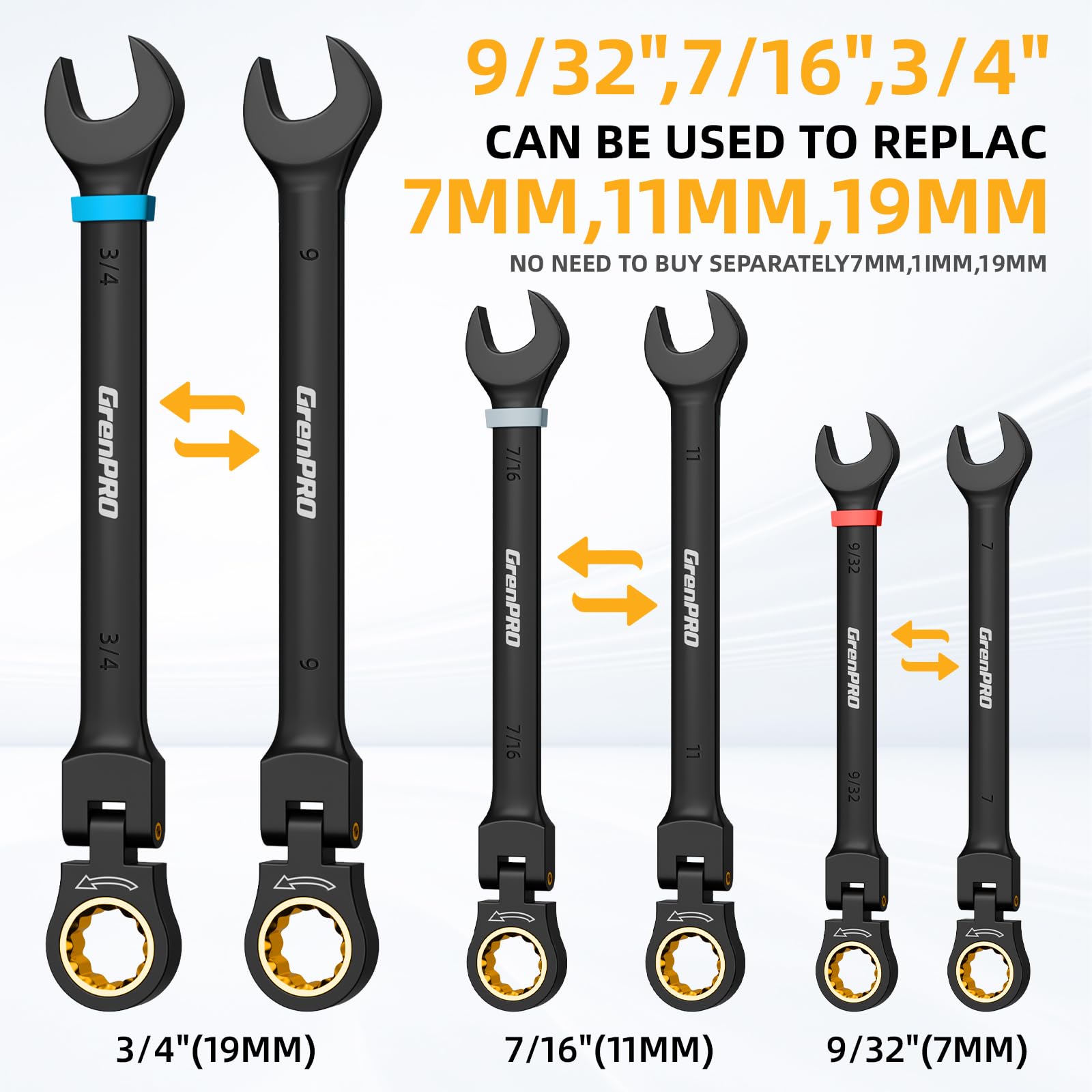GrenPRO 23PC Flex Head Ratchet Wrench Set -9 GrenPRO 23PC Flex Head Ratchet Wrench Set -9