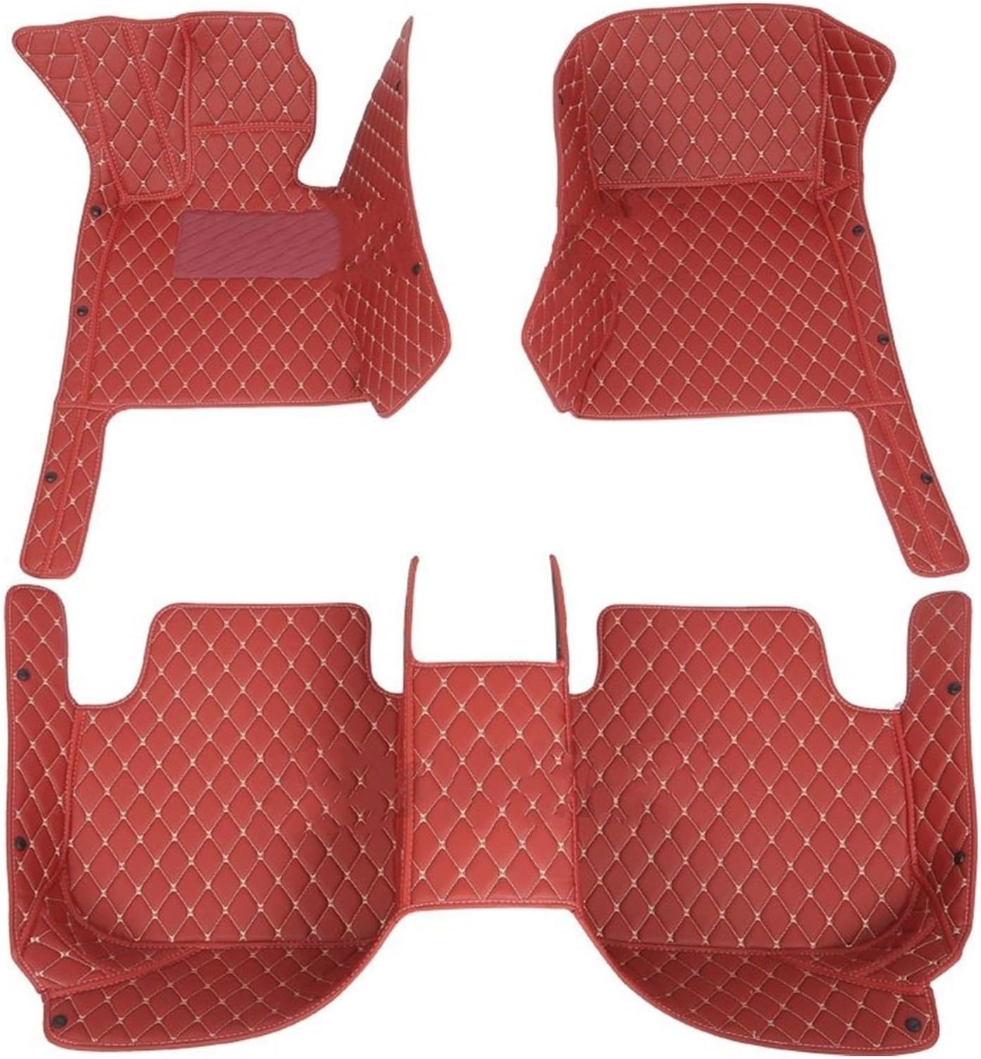 Anti-slip Full Coverage Car Floor Mat Interior Non-Slip Accessories Waterproof Carpet Pads For I3 2023 2024(Rosso,RHD)