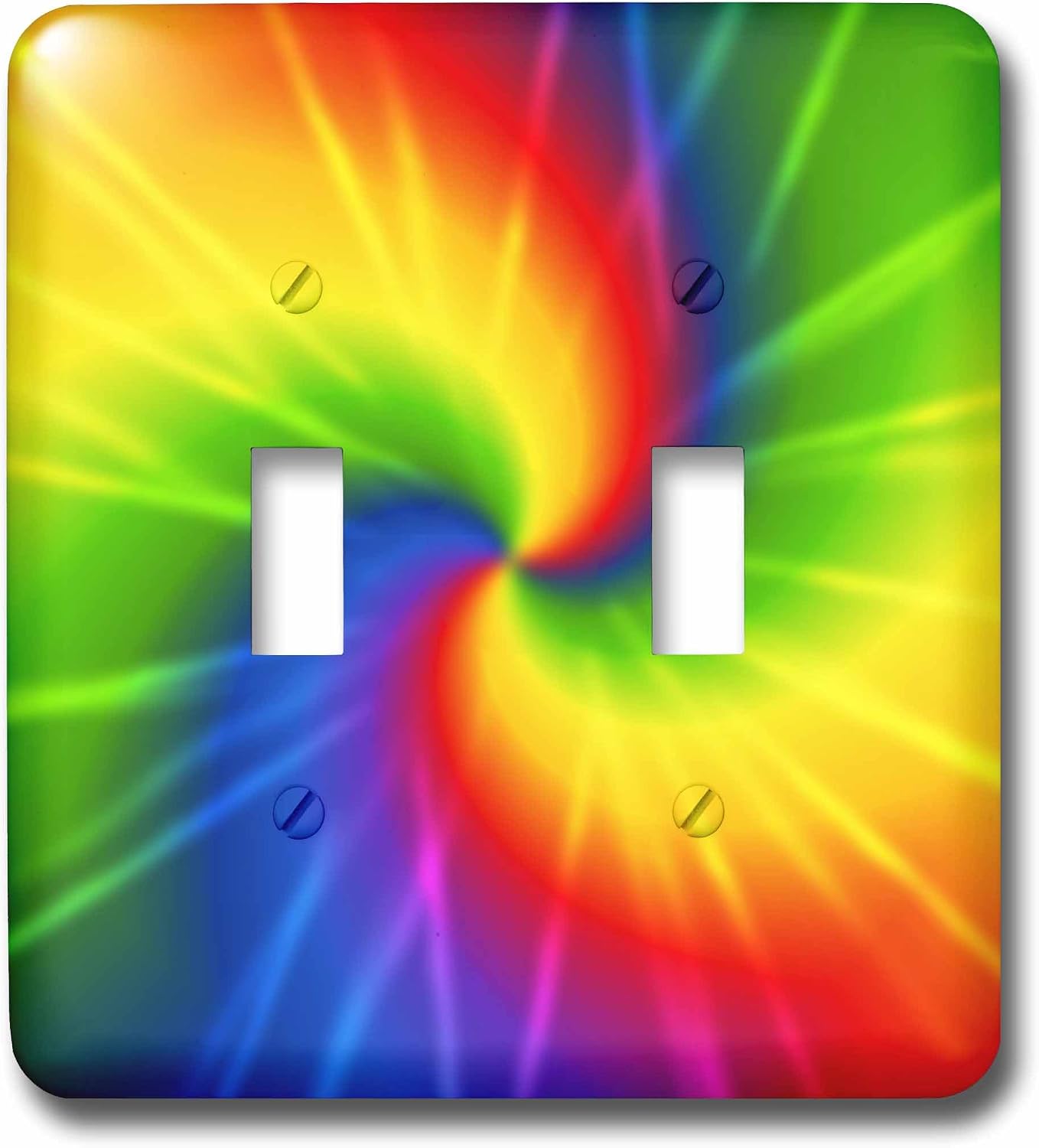 3dRose lsp_123363_2 Rainbow Tie Dye Colorful Art Double Toggle Switch