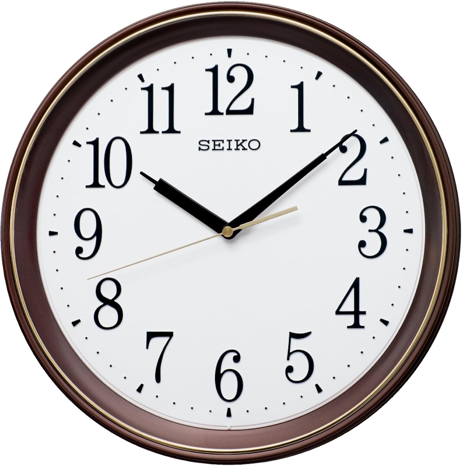Seiko Clock KX262B Radio Wave Analog Brown Metallic 13.4 x 1.8 inches (340 x 45 mm)