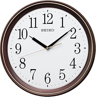 セイコークロック 掛け時計 電波 アナログ 茶メタリック 直径340×45mm KX262B