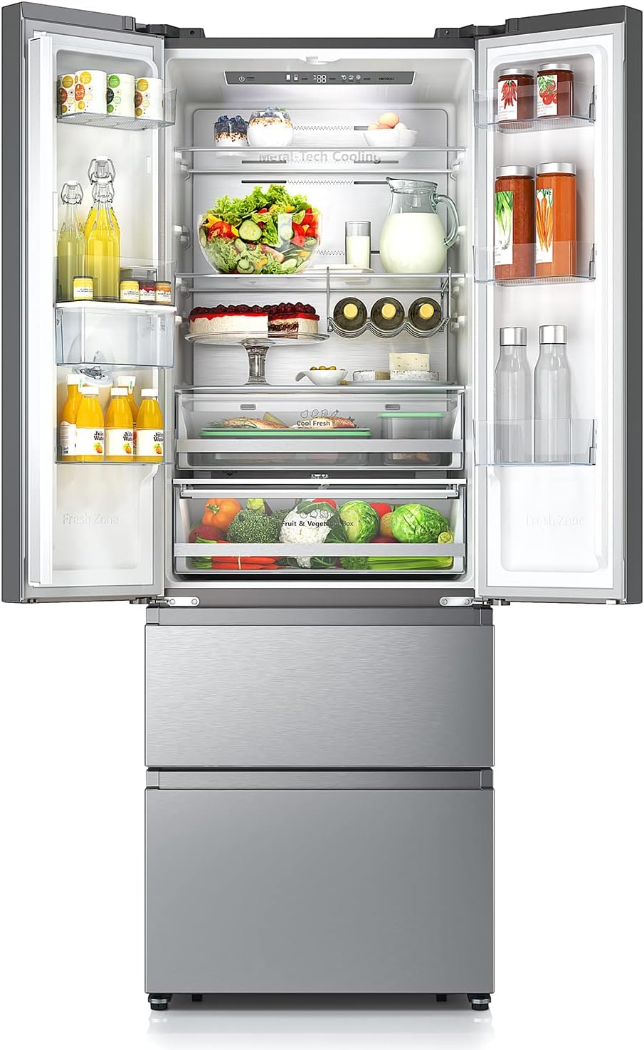 Hisense RF632N4WIF Frigorifero French Door, 485 litri, Ridotta profondità 70 cm, Inox, Total No Frost, Classe Energetica F Classe F 485 litri Inox - Immagine 3