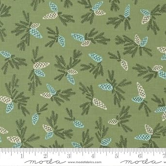 FlashPhoenix Quality Sewing Fabric Good News Great Joy Pinecone ers Green Fancy That Design House 1/2Yard Size 18" x 44" inches by Half Yard