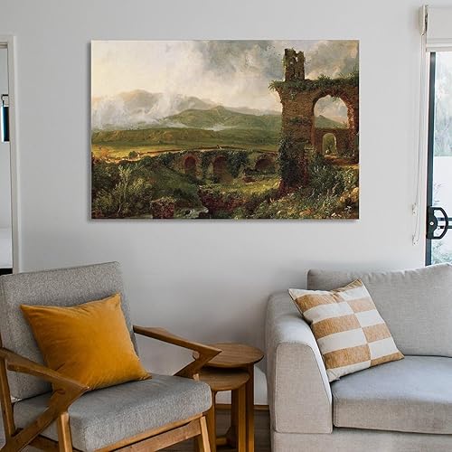 Vista 14 de Thomas Cole A View near Tivoli Painting Art Poster Poster Decorative Painting Canvas Wall Art Living Room Posters Bedroom Painting