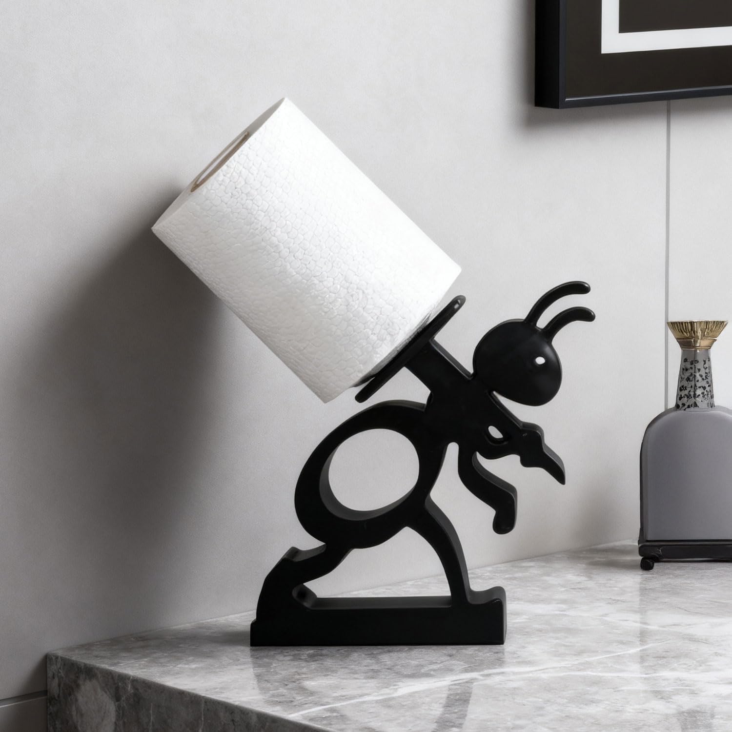 3D Black Ant-Shape Napkin Holder Nordic Style Vertical Tissue Holder Home Kitchen Dining Table Restaurant Accessories (Type A,13 * 2 * 10cm)