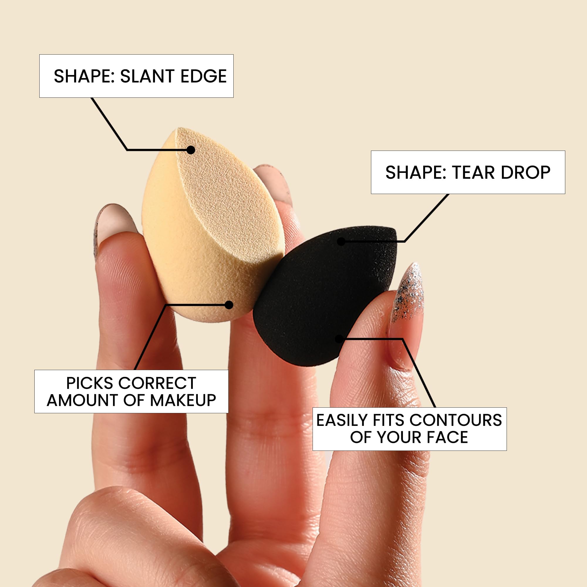Milagro Beauty Mini Mates Duo Beauty Blender | Small Precision Makeup Sponge for Concealer, Under Eye, Nose & Detail Blending (2 Piece) 1