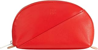 Carterita para Bolso de Mano en Piel, Estuche de Maquillaje de Viaje, Neceser con Cremallera para Bolso, diseño Colorido Rojo Fuego