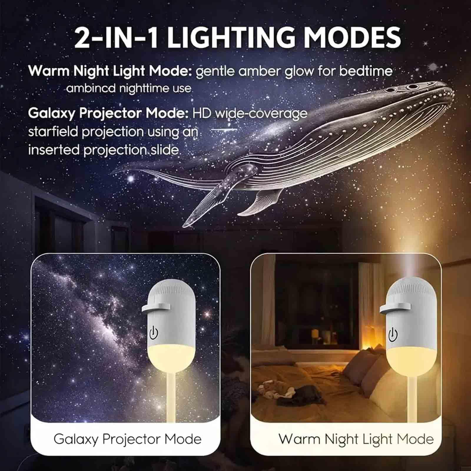 Amazon.co.jp : 2-in-1 Portable Galaxy Projector Night Light, Touch