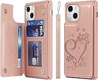 Vista 21 de Cavor Funda para iPhone 13 con tarjetero, funda tipo cartera para mujeres y hombres, fundas de teléfono para iPhone 13 con soporte y correa, funda