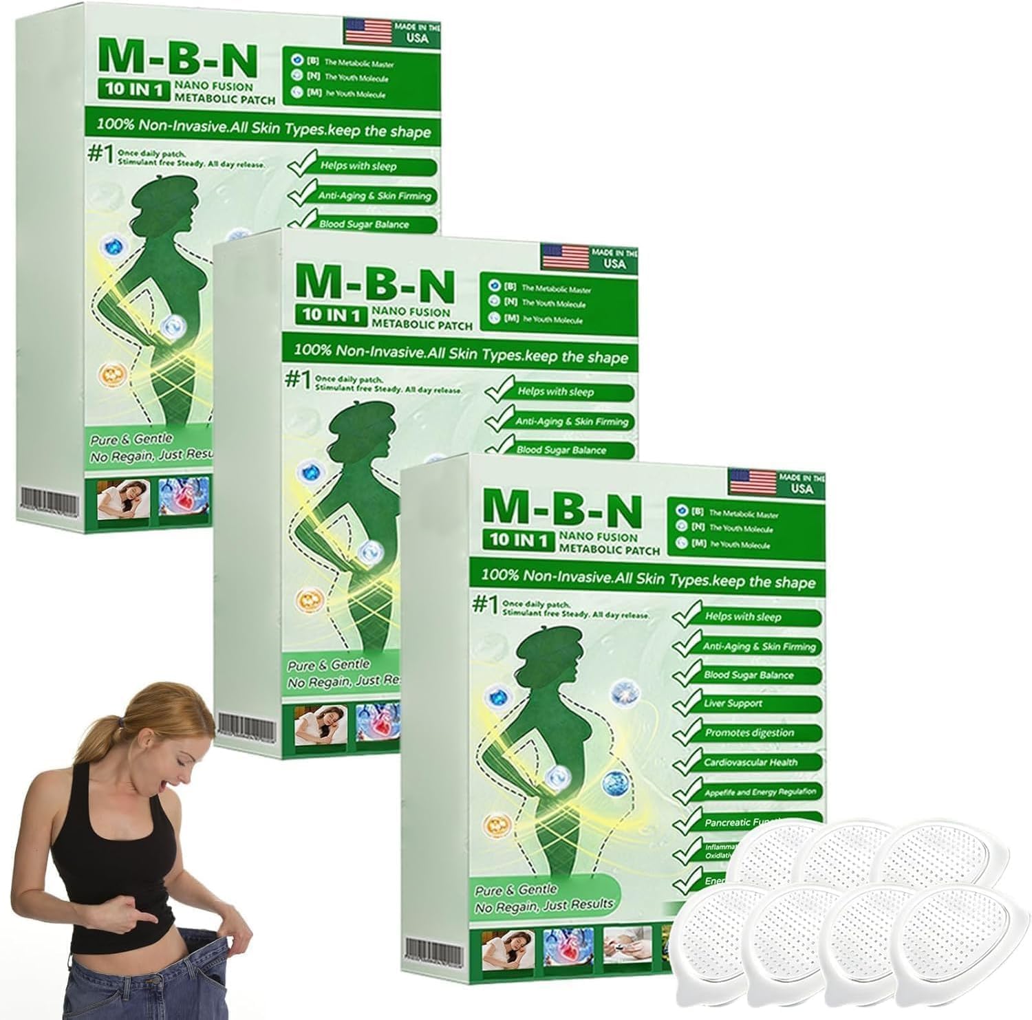 Moringa 10 IN 1 Advanced Nano Microneedle Patch,2026 New Luxurious WeightLoss Patches, Natural Metabalance Patch, Microneedle Patches, Gentle Soothing, for All Body Types (3 Box)