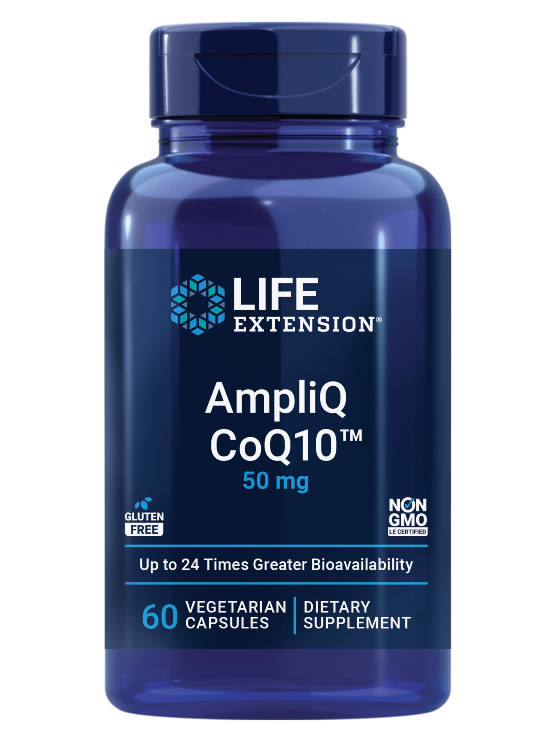 Life Extension AmpliQ CoQ10 Ubiquinone 50 mg Advanced Formula, 60 Capsules