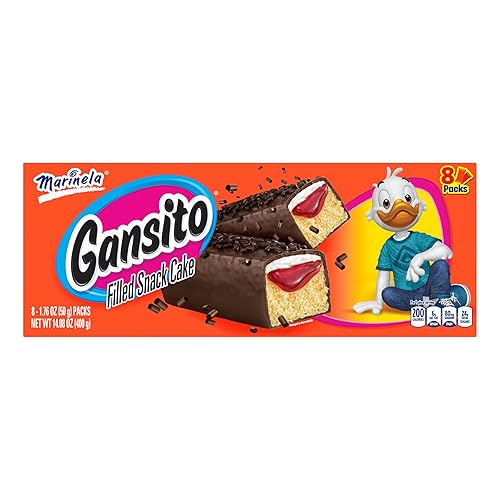 Marinela Gansito Box, Filled Snack Cakes, 8Count, 14.08 Oz