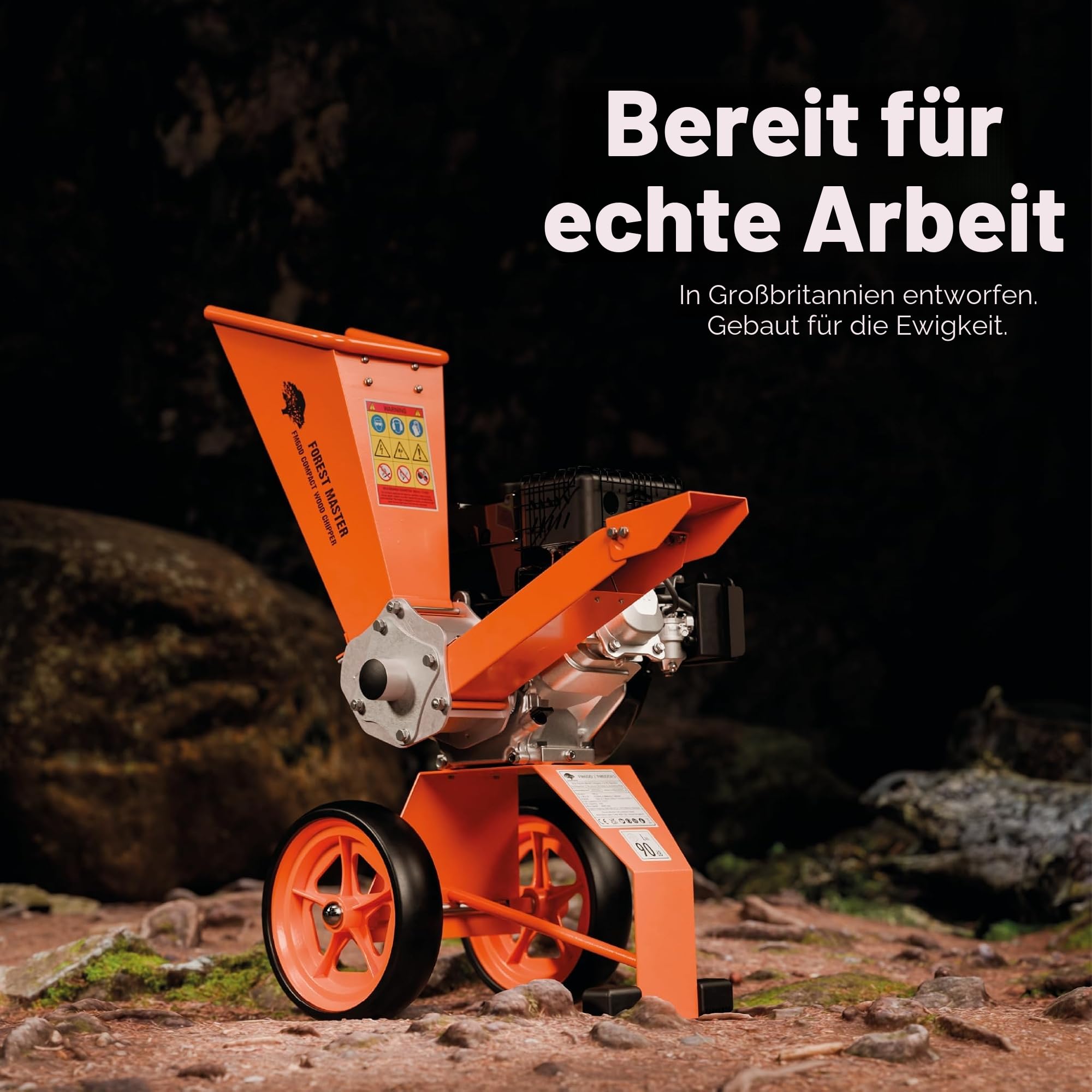 Forest Master FM6DD Benzin 4-Takt Motor Holz Häcksler, 6 HP, 780 x 480 x 910