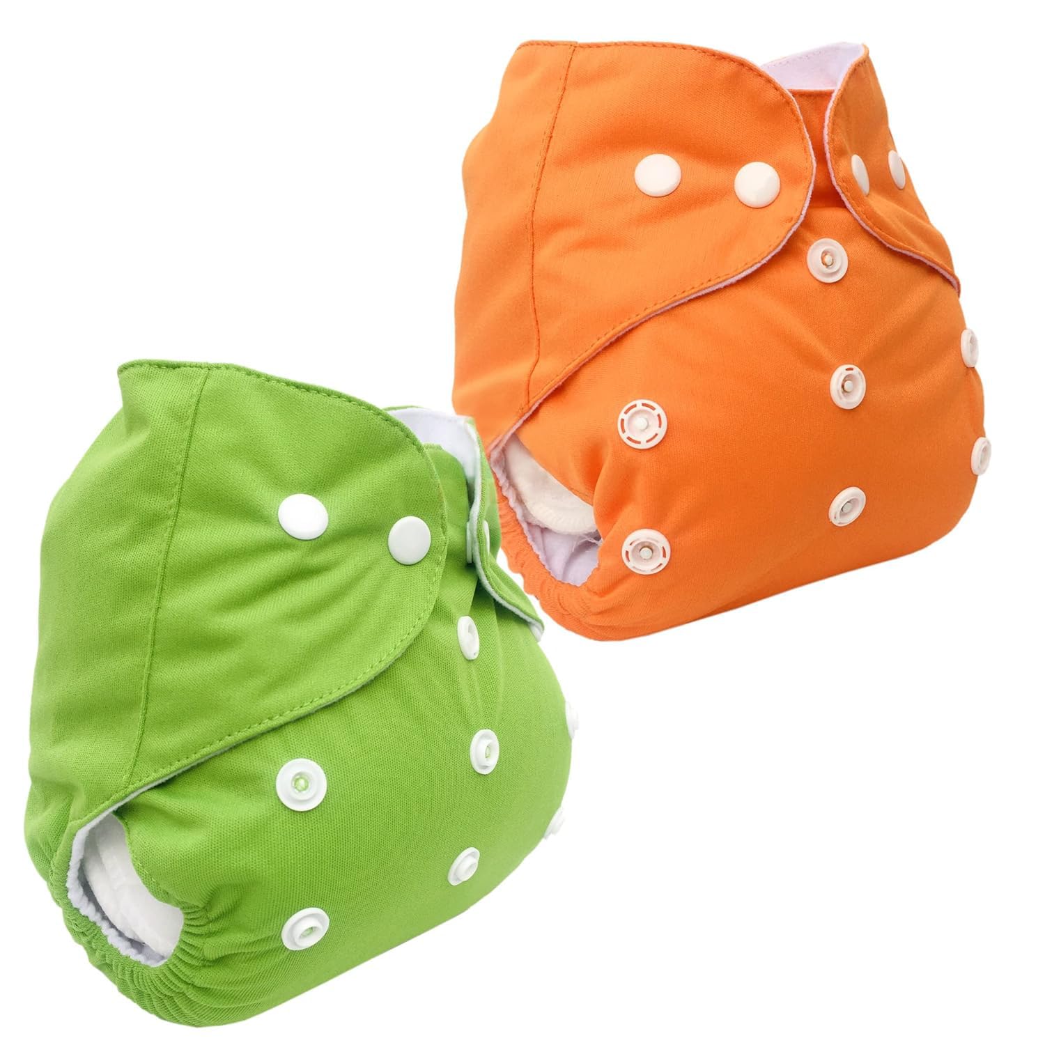 Kritiu Adjustable, Waterproof Washable Baby Cloth Diaper with Pocket Nappie & Inserts – Reusable & Adjustable Size for Maximum Convenience (Pack of 2, Green.Orange)-picture-25