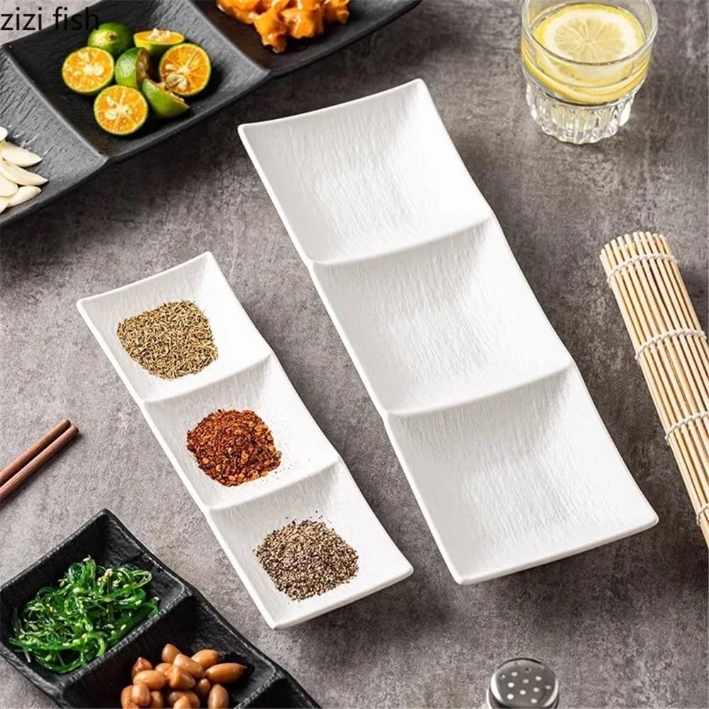 Miseczki do dipów, miska ceramiczna z podwójnym sosem sojowym, 7,6 cala, kubki do sushi, miska do serwowania z podziałką, miseczki do dipów, do kuchni na sezon, Appetizer, Vinegar, Ketchup, białe