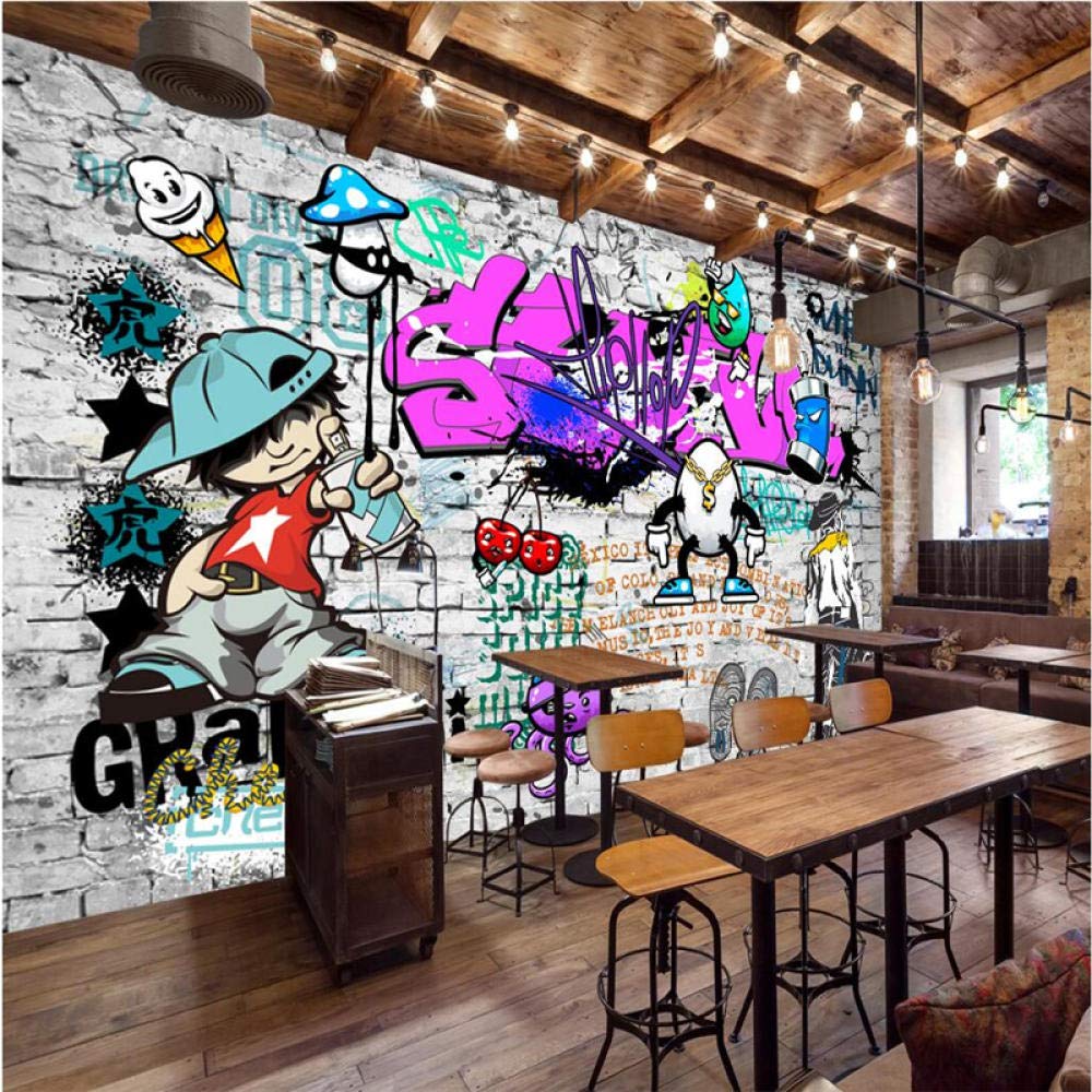 Fotomurali Poster Gigante Soggiorno Poster Giganti Da Parete Carta Da Parati Personalizzata Murale Carta Da Parati Street Art Graffiti Hip-Hop Decorazione Della Parete Di Mattoni Carta Da Parati Dec