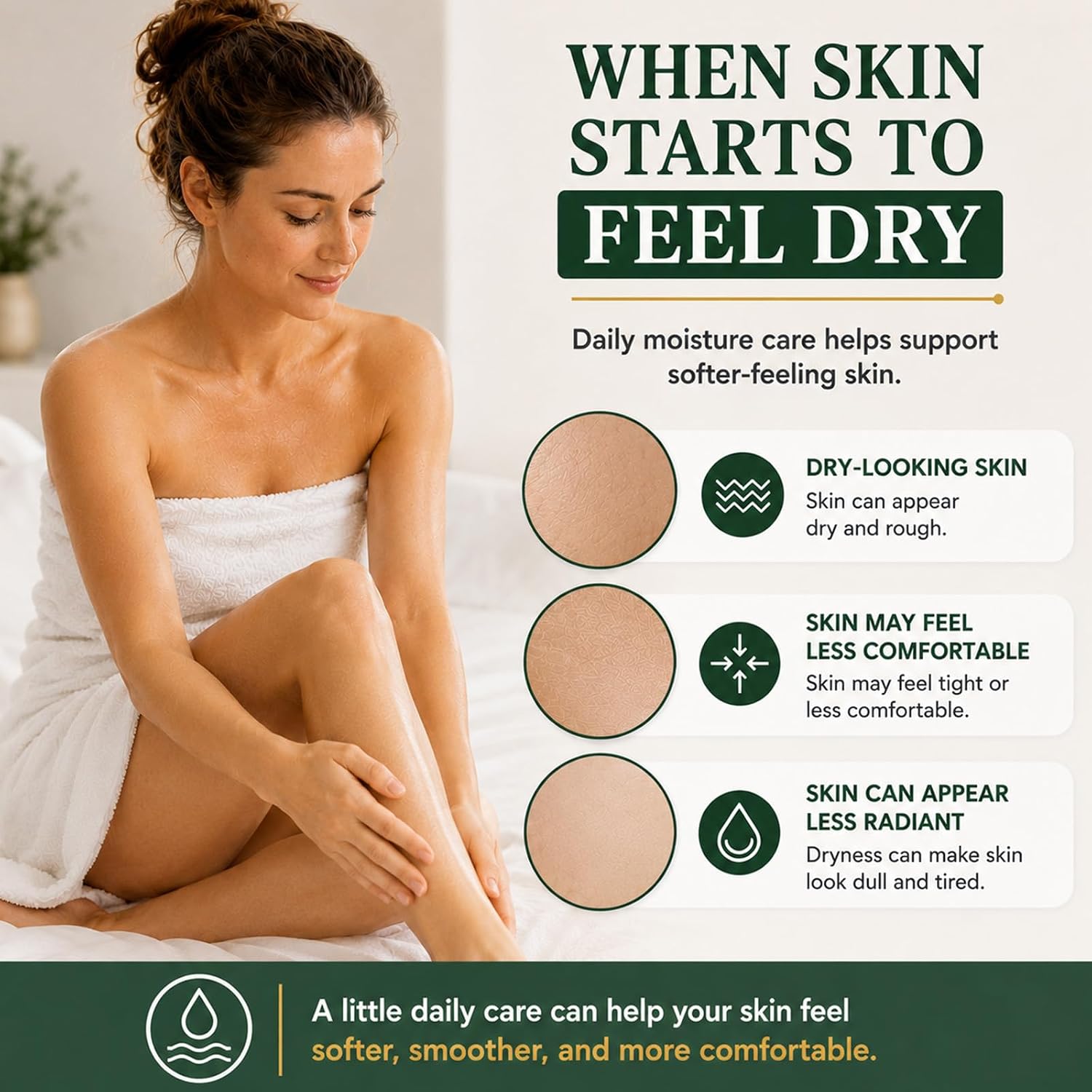 Collagen Body Oil, Lightweight Moisturizing Body Oil with Aloe Vera, Shea Butter, Green Tea Extract & Jojoba Oil for Dry-Feeling Skin, 3.38 Fl Oz (1pc)