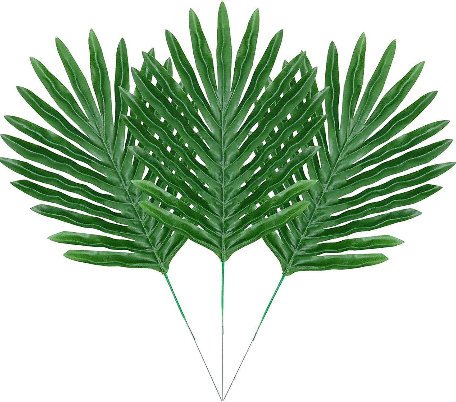 BUMMRXY 40 PCS Artificial Palm Leaves Stems, Faux Palm Leaf