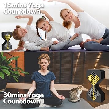 LED Digital Gravity Sensing Timer Hourglass, YEARBEIHAO 1-30 Minutes Sand Time Can Set Any Minute, A Sensory Toy for Relaxation, DIY Electronic Timer for The Kitchen, Room Home Decor (Black)