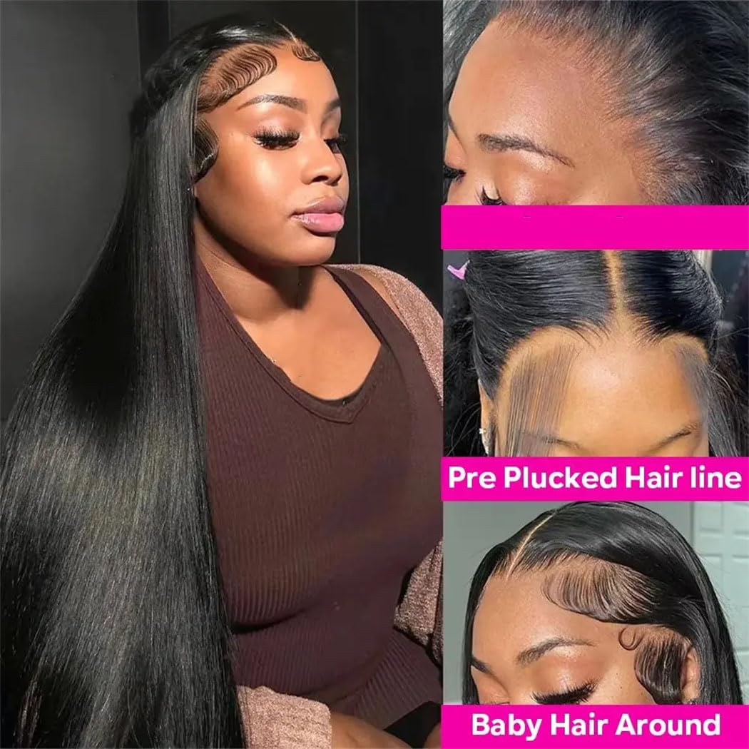 Women's 200 High Density 13X6 HD Lace Front Wig 13X4 Pre-Plucked Bone Straight Human Hair Lace Frontal Wigs