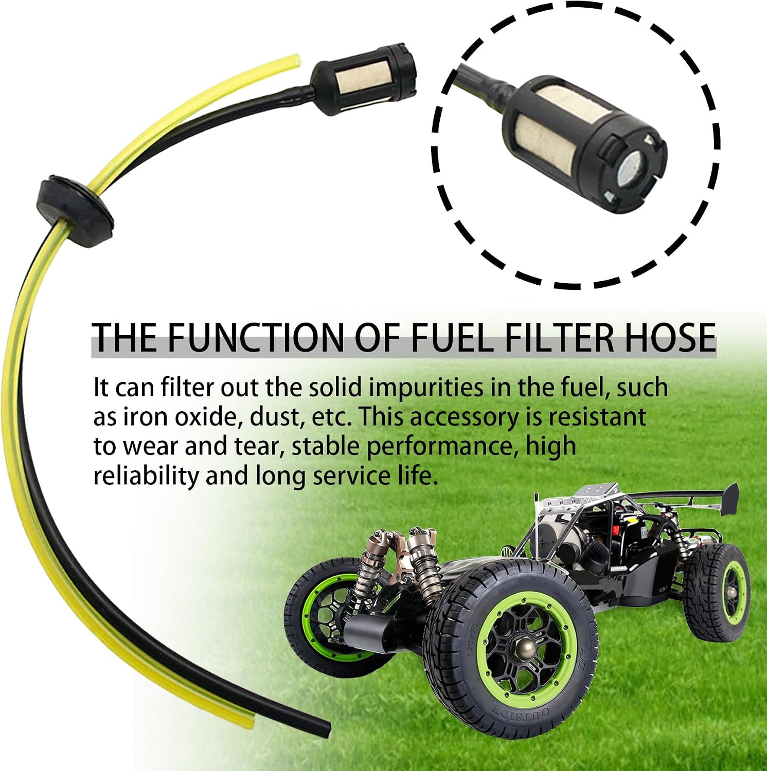 FLMLF Tubing Oil Filter kit with Fuel Tank Cap fit zenoah Engine chongyang Engine for Hpi Baja Rovan King Motor 5B 5T 5SC