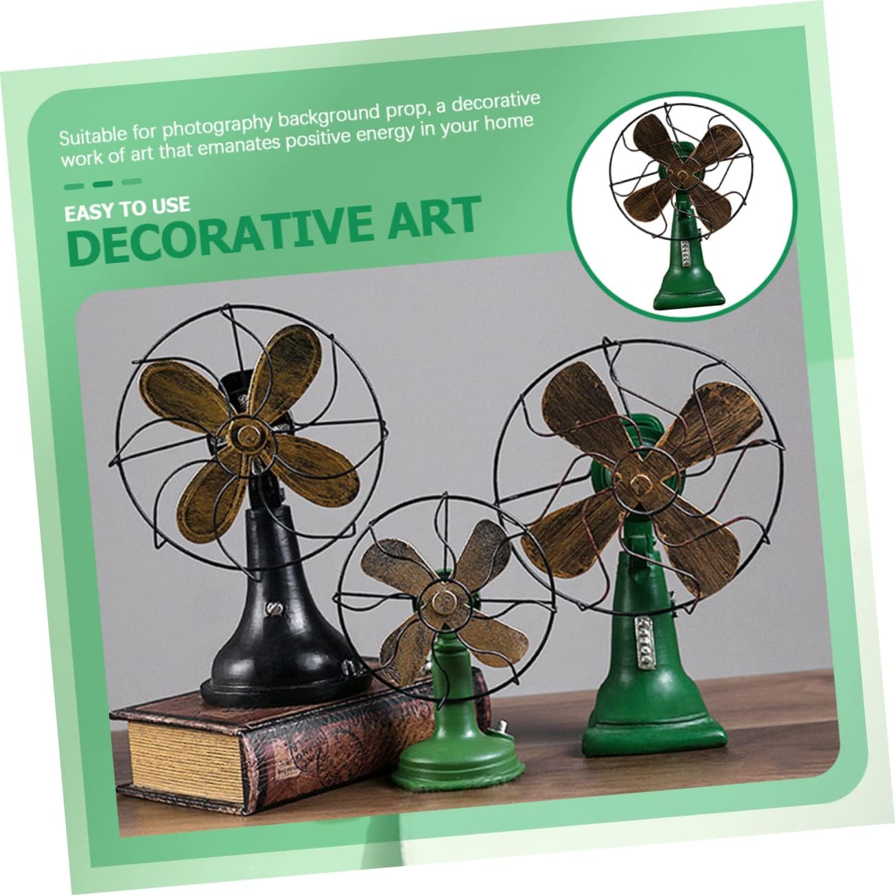 Antique Table Ornaments Fan Adornment Retro Desktop Ornament Fan Modeling Vintage Table
