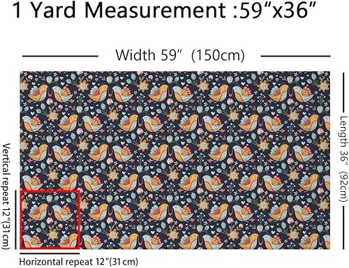 Miniatura 2 de The Yard - Tela de pato mandarín con diseño de pájaros en acuarela, tela vintage para tapicería de flores, para coser sillas, sofás, plantas