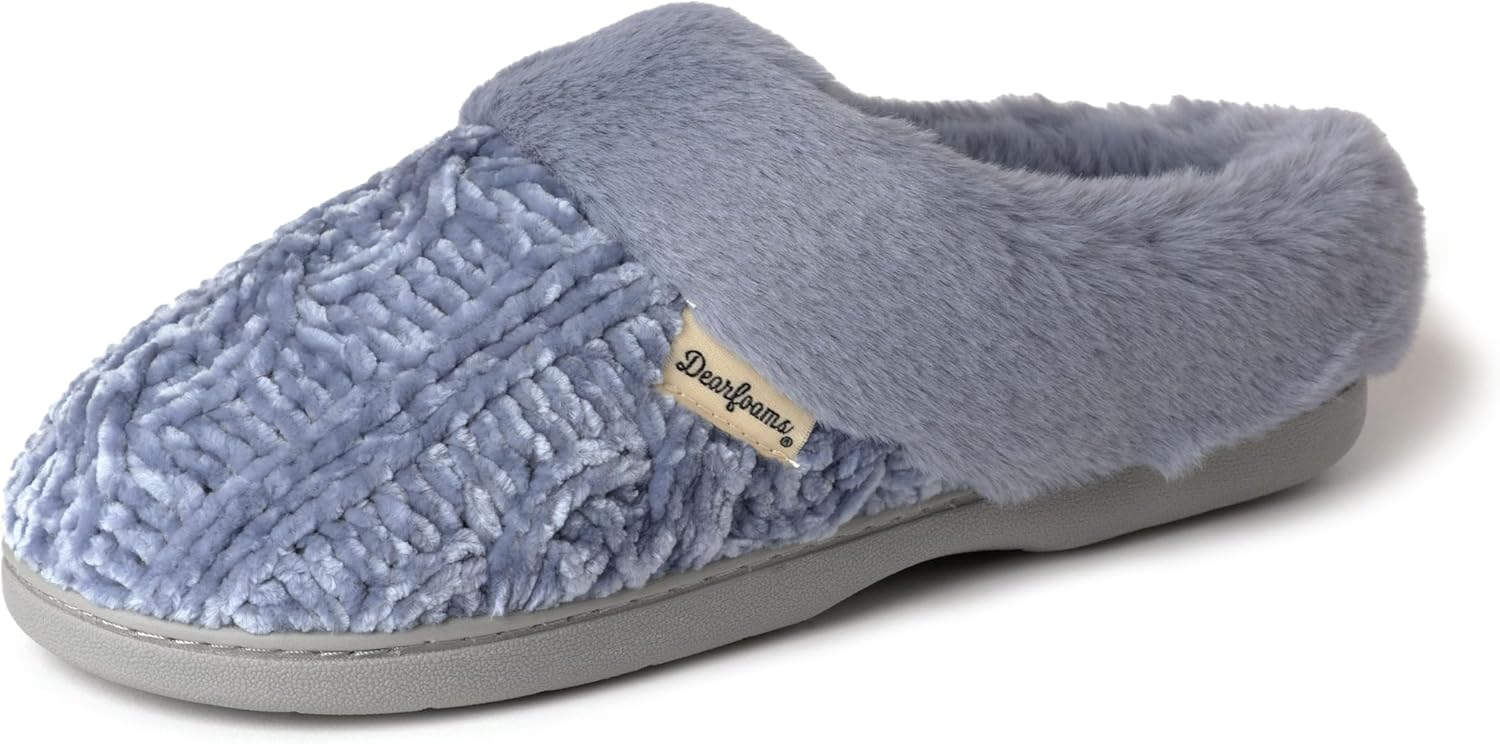 Dearfoams Women's Fuzzy Memory Foam Claire Clogs