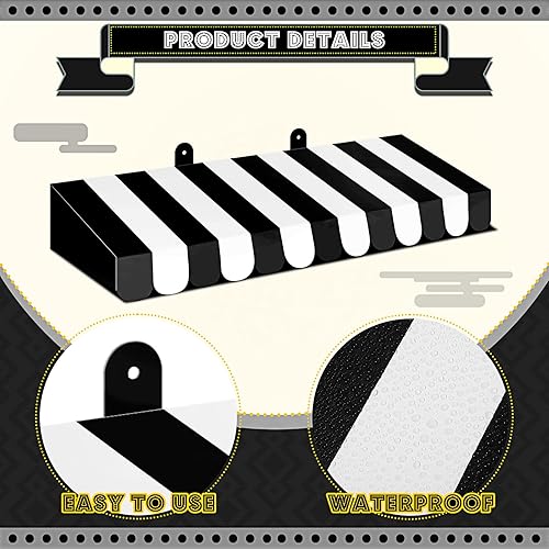 Miniatura 3 de Boao Paquete de 4 toldos de circo para decoración de toldo de cartón con rayas 3D, decoración de pared de carnaval, recuerdos de fiesta de circo