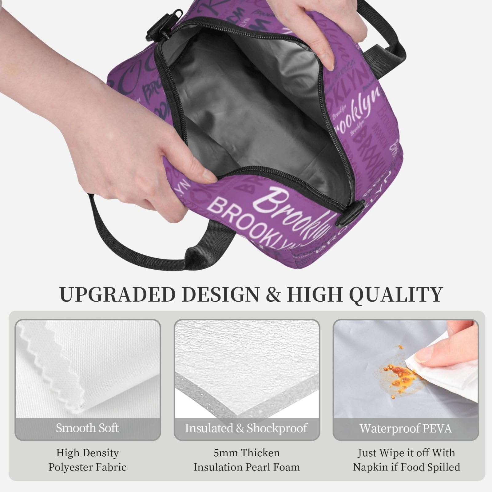 Borsa Pranzo Personalizzata Con Nome – Termica E Isolata, Con Tasca Frontale E Tracolla Regolabile, Per Scuola, Ufficio E Picnic