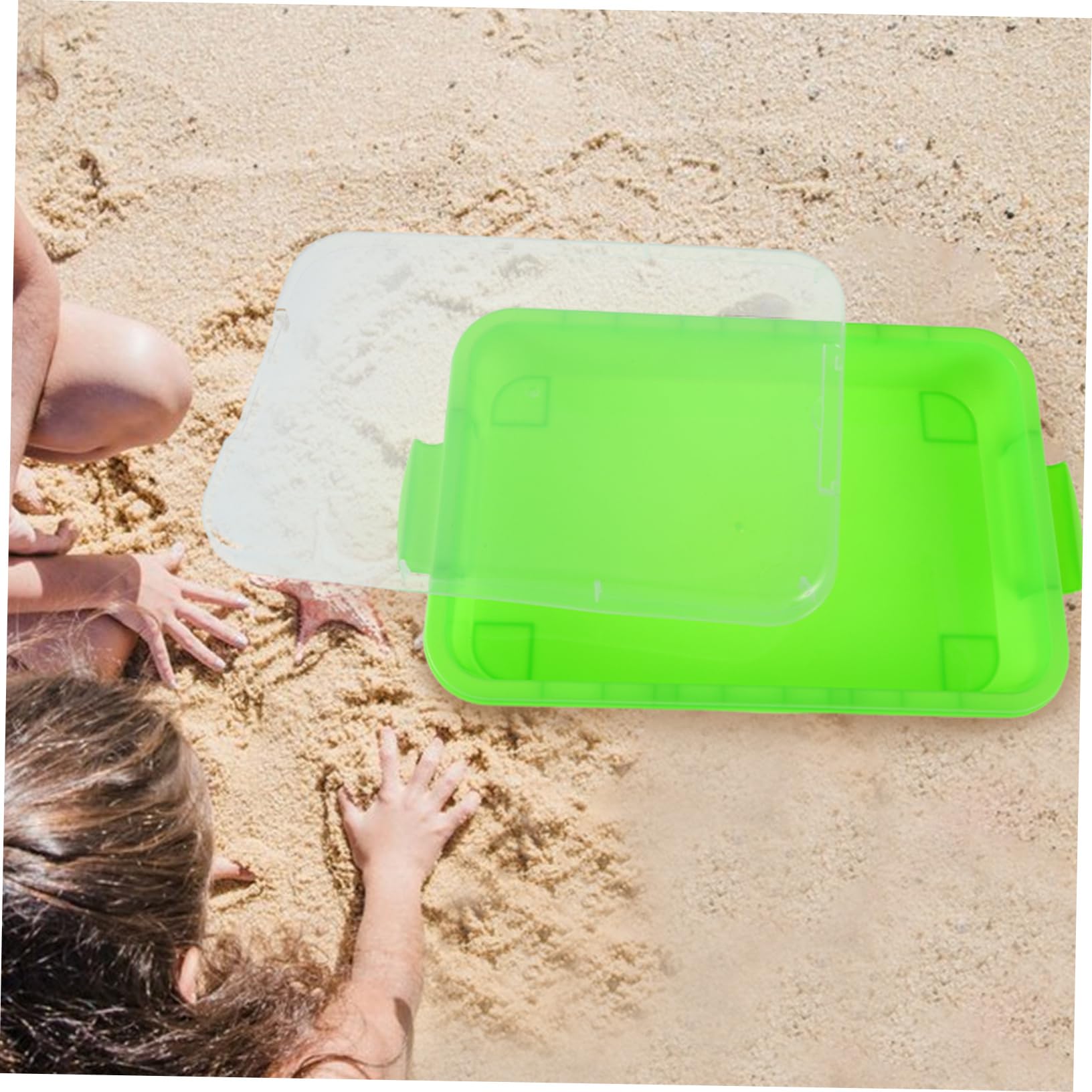 SUPVOX Bac À Sable en Plastique Plateau Sensoriel Portable pour Enfants Thème Espace avec Accessoires Boîte De Rangement Intégrée Jeux Créatifs Intérieurs Et Extérieurs 13.19 X 8.86 X 2.95 in