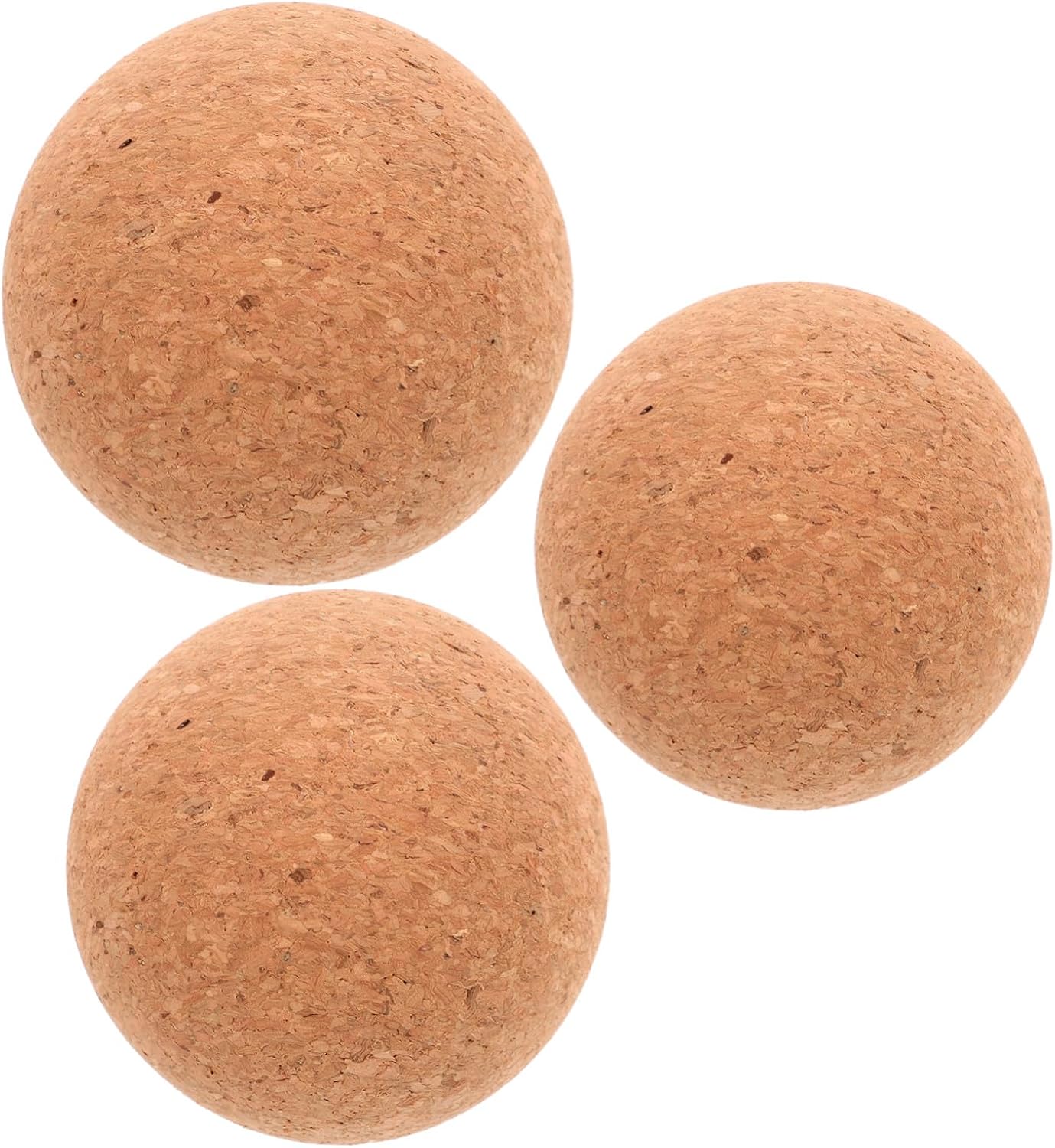 Cork Massage Balls 3pcs (8/9/10cm) Portable Myofascial Release Tool for Muscle Relaxation and Trigger Point Therapy, Soft Massage Roller for Yoga, Home, and Office Use