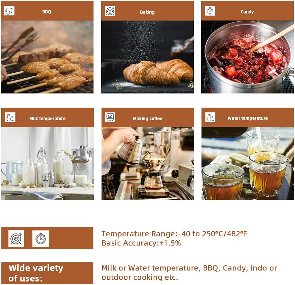 review CEM DT-130 Digital Cooking Pocket Thermometer, Digital Instant Read Meat Thermometer Kitchen Cooking Food Candy Thermometer with Backlight and Magnet for Oil Deep Fry BBQ Grill Smoker Thermometer