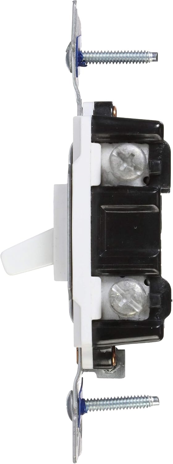 Eaton 5223-7W-SP-L 15-Amp Standard Grade Copper/Aluminum 3-Way Toggle Switch, White
