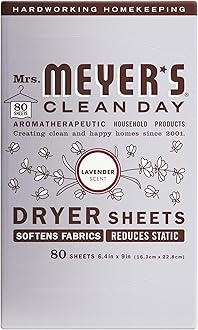 MRS. MEYER'S CLEAN DAY Dryer Sheets, Lavender, 80 ct