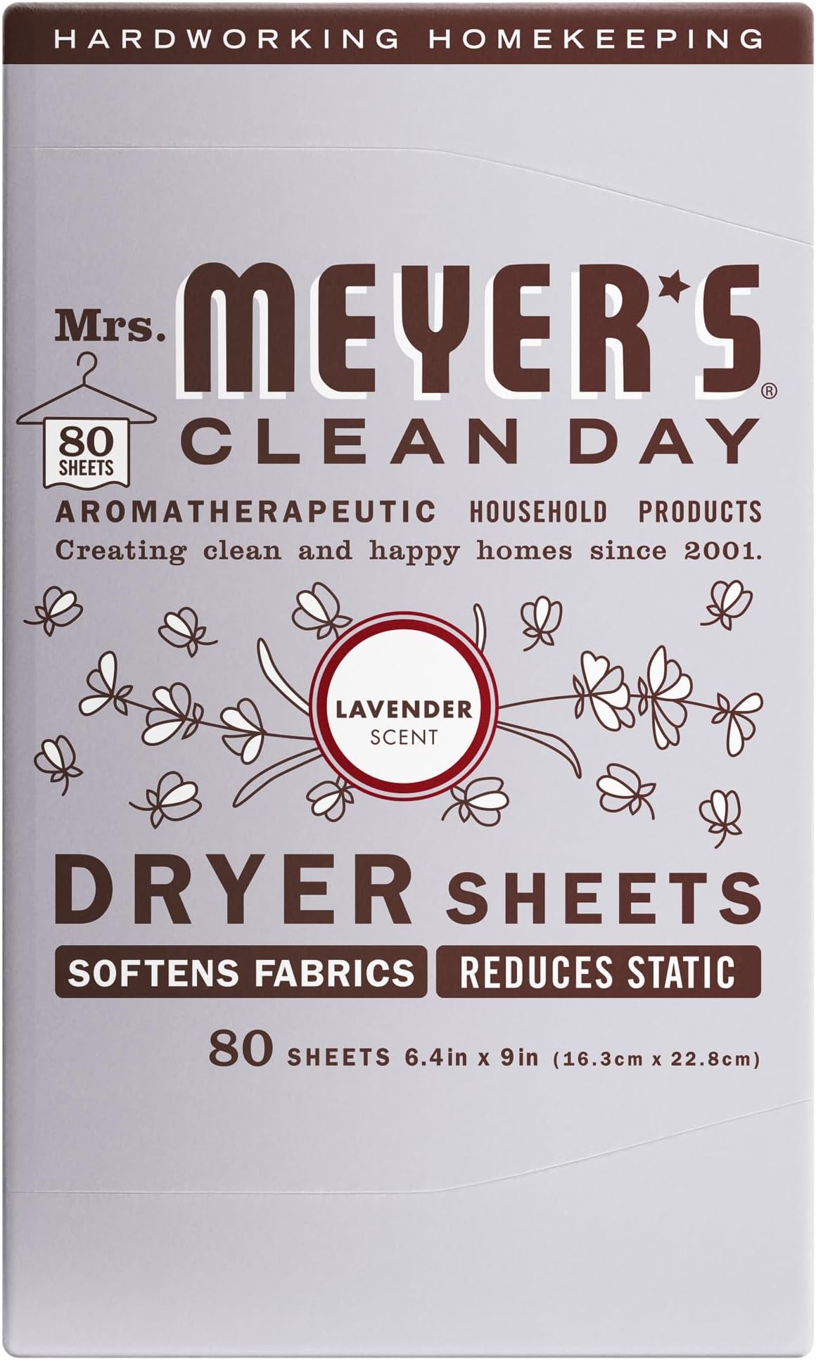 CLEAN DAY Dryer Sheets, Lavender, 80 ct