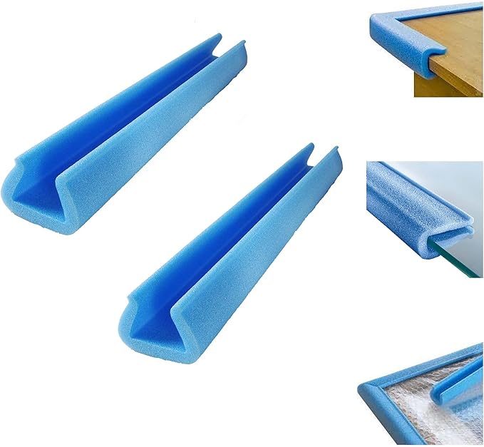 BBP Express Foam Edge Corner Guard Protectors U Foam Protection (Blue Long Edge Guard (Pack x 2