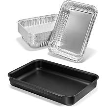 93305 Catch Pan with 20 Pack 6415 Drip Pan Liners for Weber Genesis & Spirit 2 and 3 Burners, Summit Silver Gold Platinum, Grease Tray Catcher for Weber Replacement 93305 83156 7515