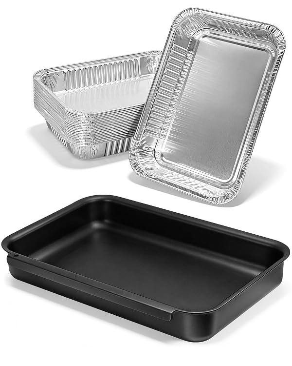 Matchwaves 93305 Catch Pan with 20 Pack 6415 Drip Pan Liners for Weber Genesis & Spirit 2 and 3 Burners, Summit Silver Gold Platinum, Grease Tray Catcher for Weber Replacement 93305 83156 7515 by Matchwaves - Used condition - US$22.71