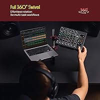 Vista 4 de Soporte de mesa Pyle plpts47 para todo tipo de dispositivos. Estación de trabajo para DJ con estantes en dos niveles.