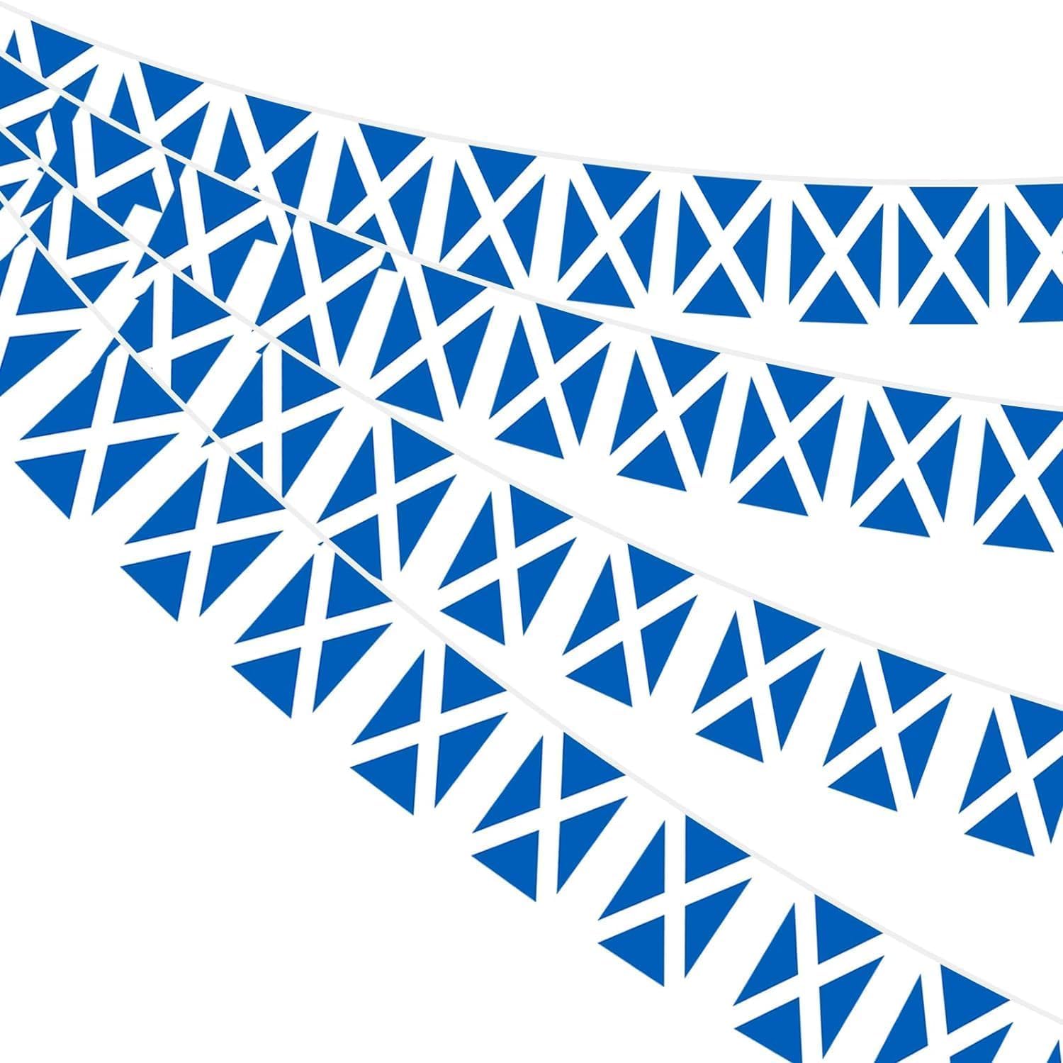 Scotland Rectangle Bunting 10m with 20 Flags - Scottish Saltire Party Decorations for Football Tournaments, Sporting Events, Match Day Celebrations, Indoor & Outdoor Use - View 8